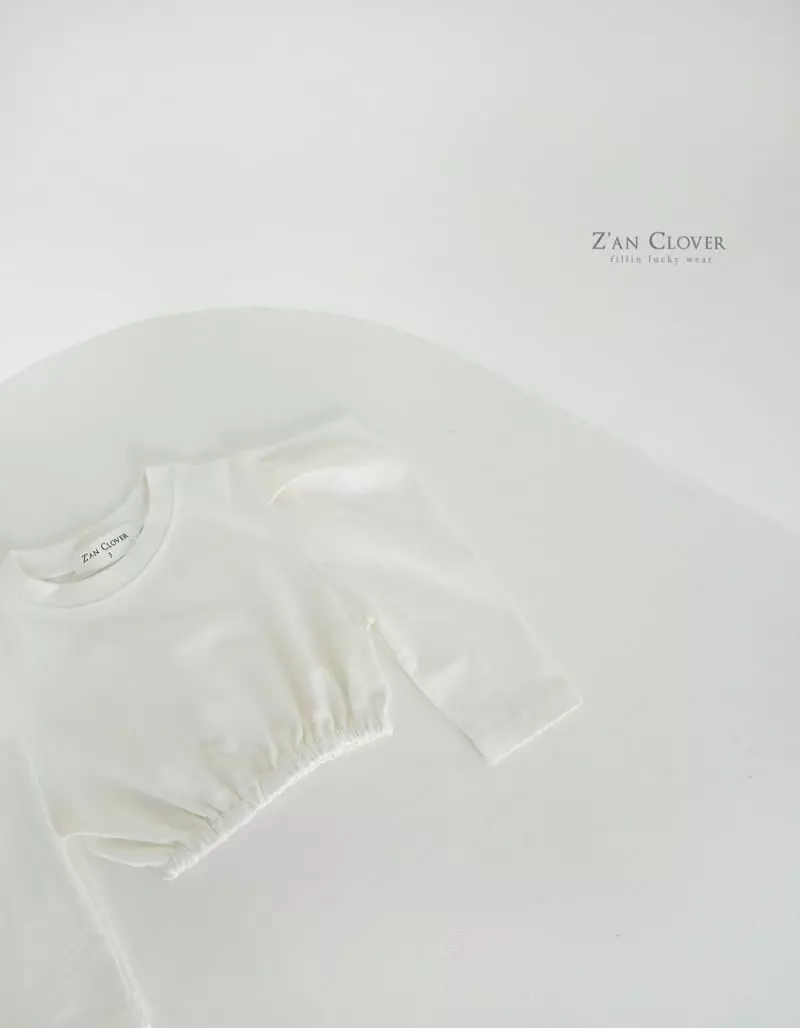 Zan Clover - Korean Children Fashion - #childrensboutique - Puff Banding Short Tee - 3