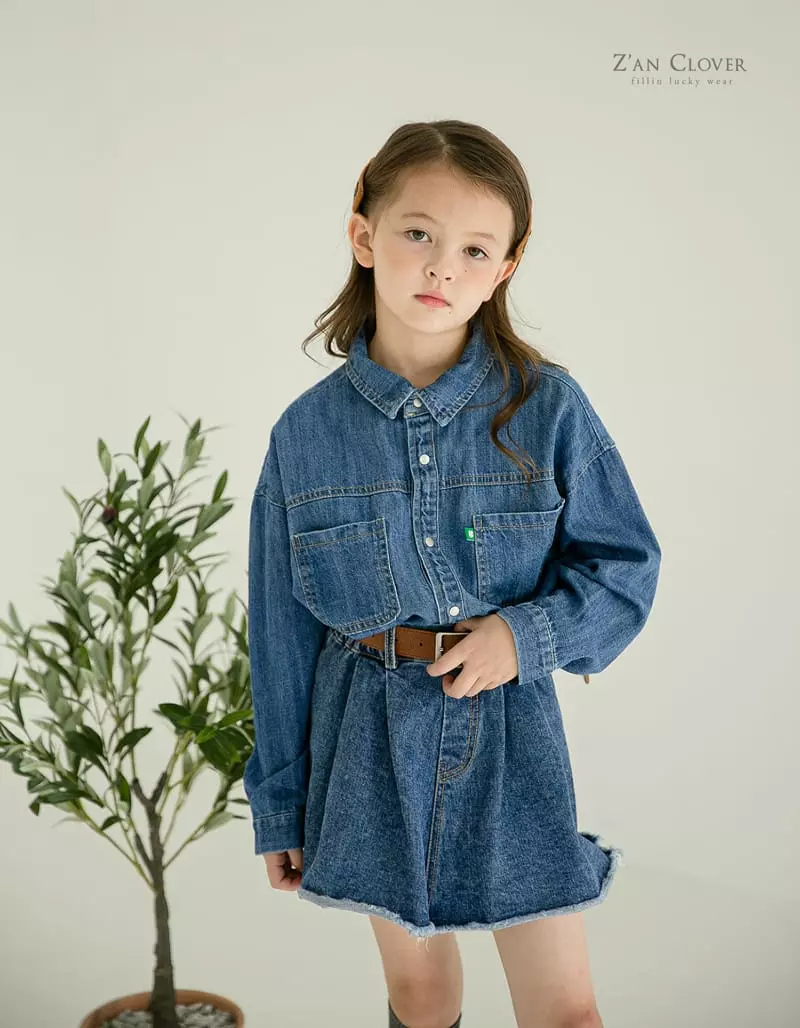 Zan Clover - Korean Children Fashion - #designkidswear - Mi Woo Denim Skirt - 3