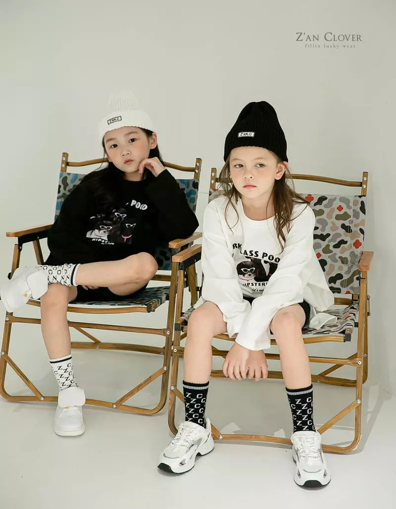 Zan Clover - Korean Children Fashion - #designkidswear - Hip Star Dog Long Tee