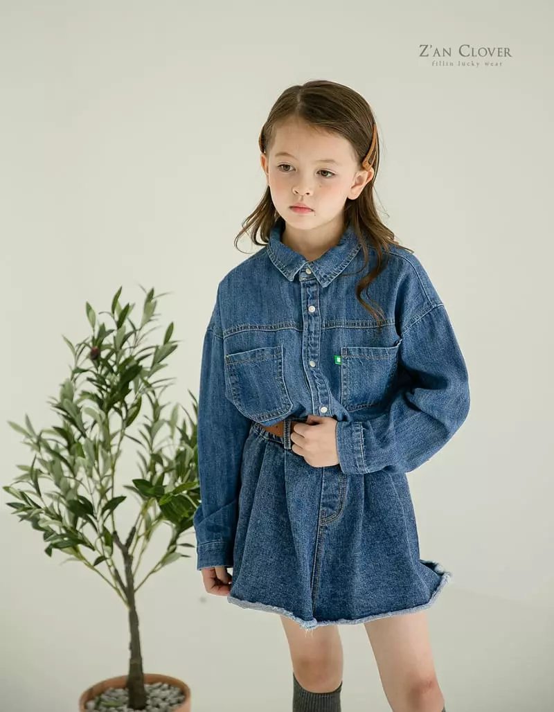 Zan Clover - Korean Children Fashion - #designkidswear - Mi Woo Denim Skirt - 4