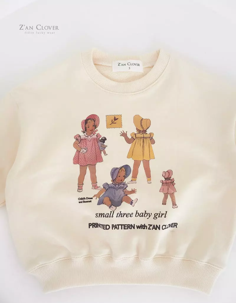 Zan Clover - Korean Children Fashion - #discoveringself - Doll Sweatshirt - 3