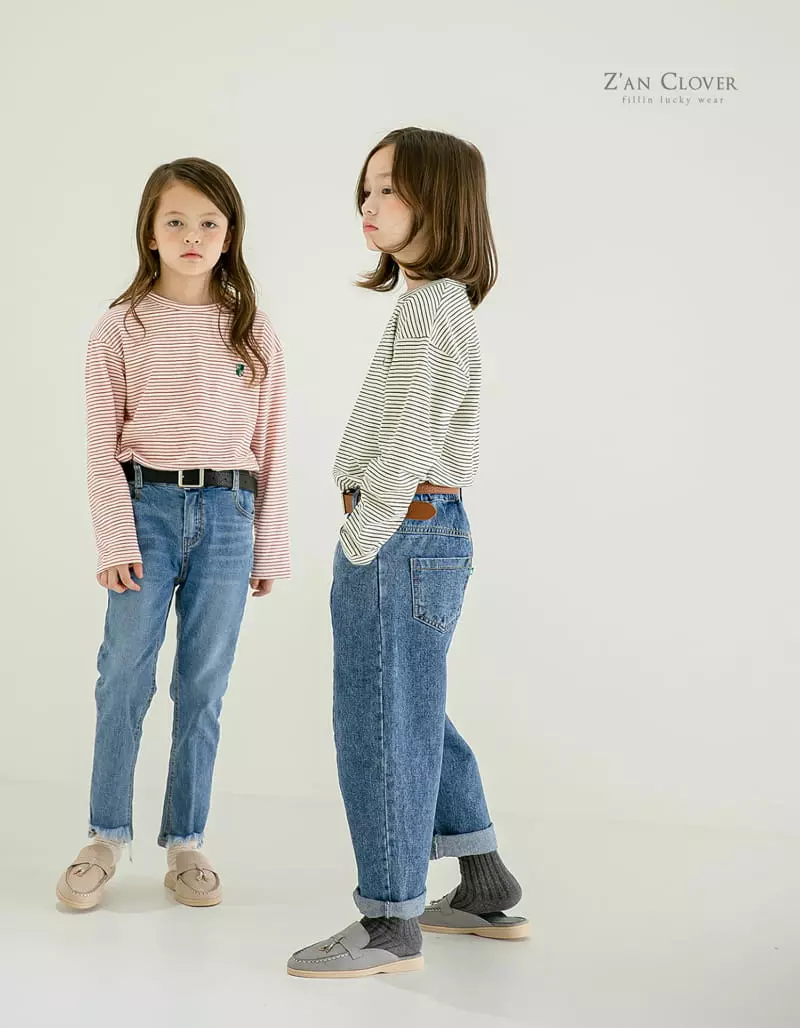 Zan Clover - Korean Children Fashion - #discoveringself - Embrodiery Stripes Tee - 4