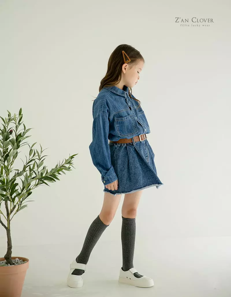 Zan Clover - Korean Children Fashion - #fashionkids - Mi Woo Denim Skirt - 5