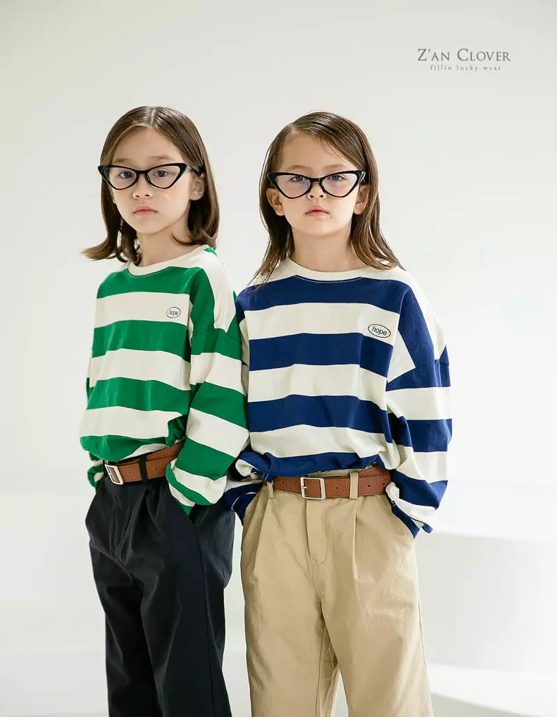 Zan Clover - Korean Children Fashion - #discoveringself - Hope Stripes Tee - 4
