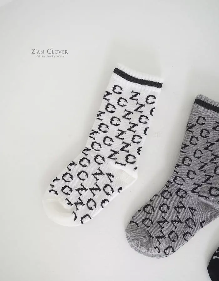 Zan Clover - Korean Children Fashion - #fashionkids - ZC Logo Socks set of 3 - 2