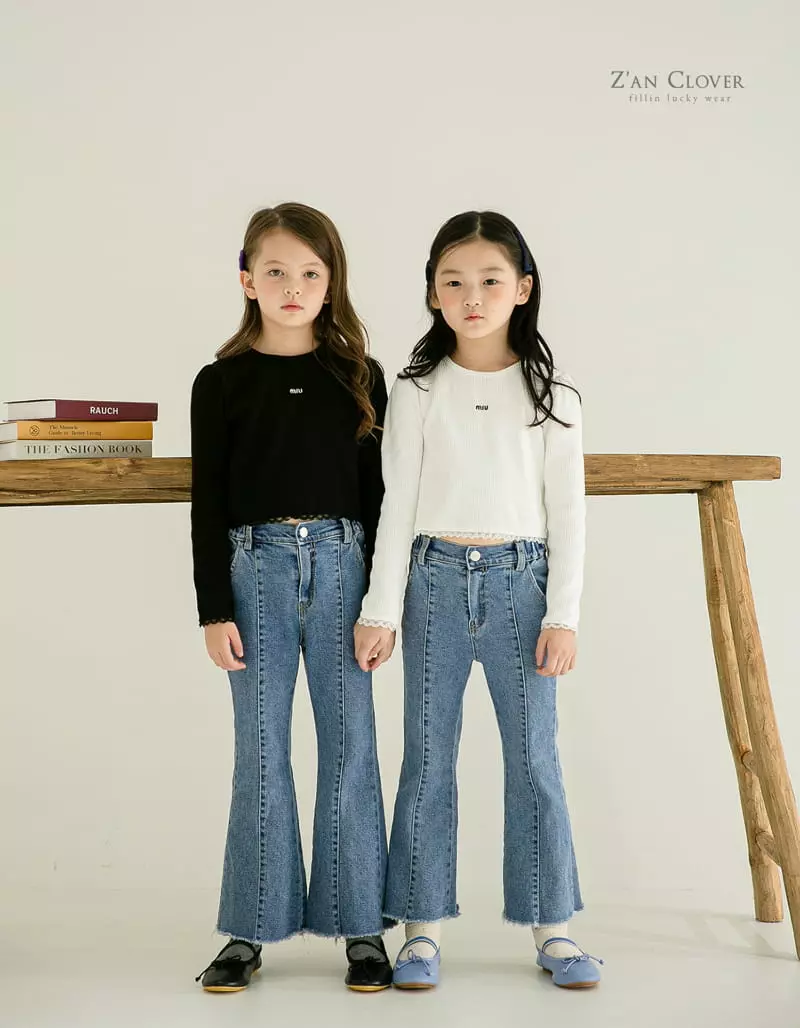 Zan Clover - Korean Children Fashion - #kidsshorts - Denim Jeans - 2