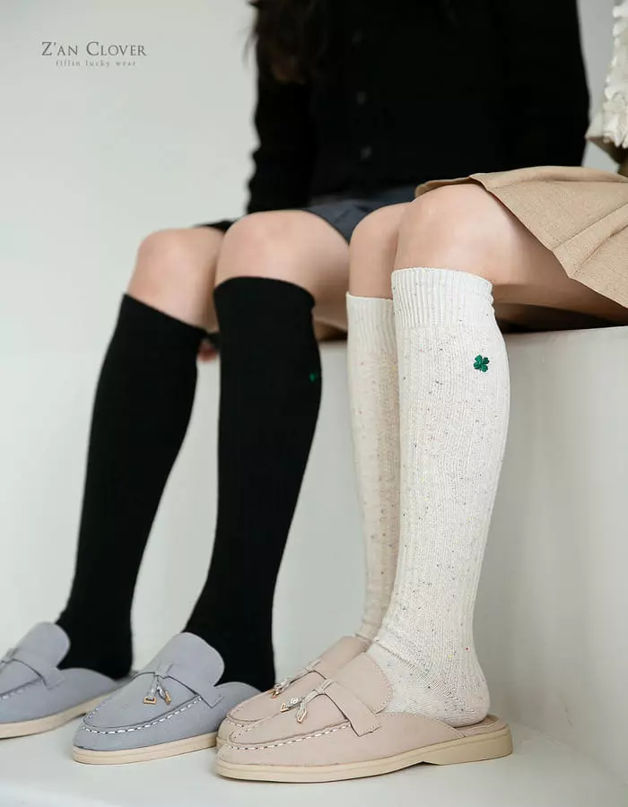 Zan Clover - Korean Children Fashion - #kidsshorts - Zan Over Knee Socks Set - 3
