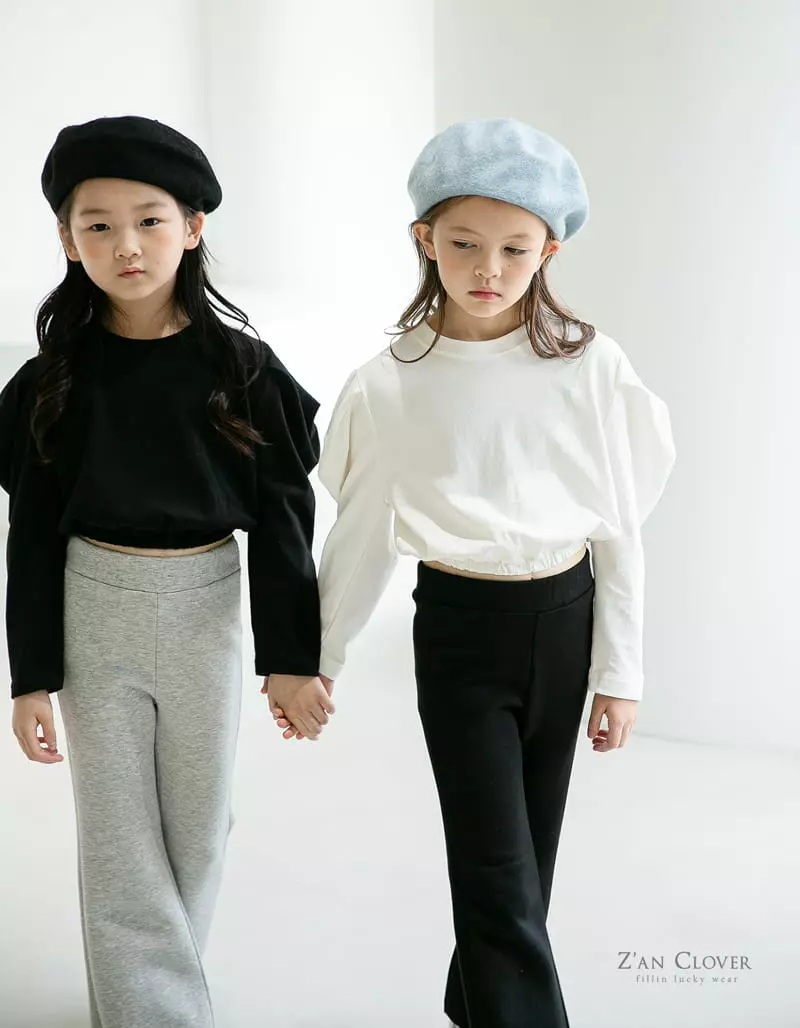 Zan Clover - Korean Children Fashion - #kidsstore - Puff Banding Short Tee - 8