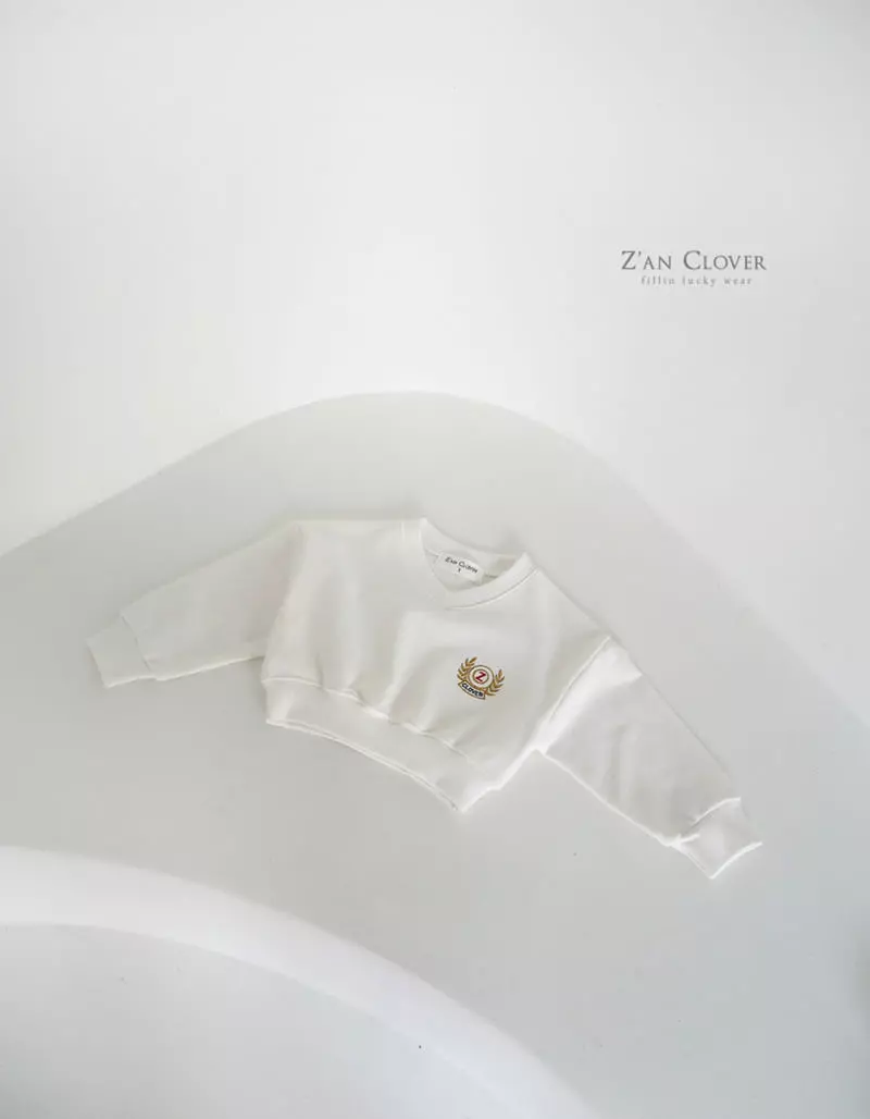 Zan Clover - Korean Children Fashion - #kidsstore - V Neck Embroidery Sweatshirt