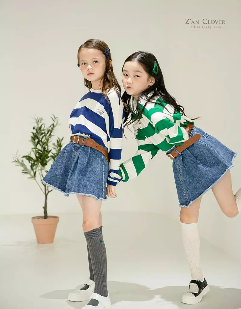 Zan Clover - Korean Children Fashion - #kidsstore - Mi Woo Denim Skirt - 7