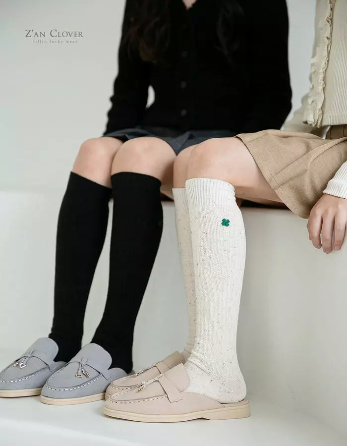 Zan Clover - Korean Children Fashion - #kidsshorts - Zan Over Knee Socks Set - 4