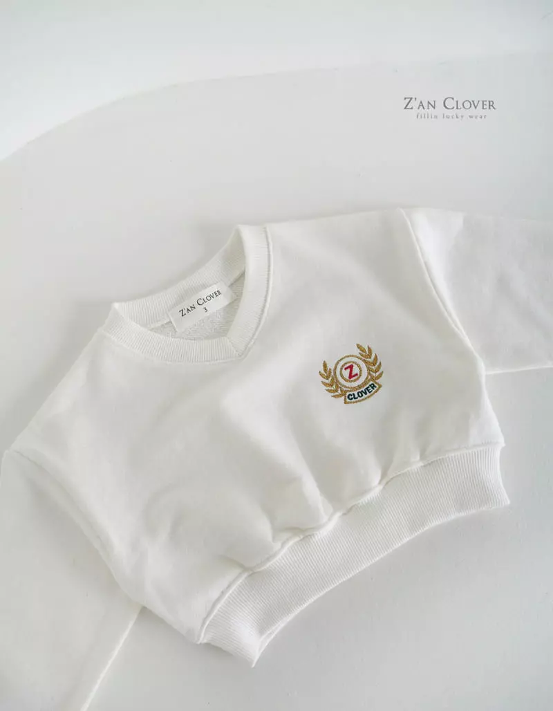 Zan Clover - Korean Children Fashion - #kidzfashiontrend - V Neck Embroidery Sweatshirt - 2
