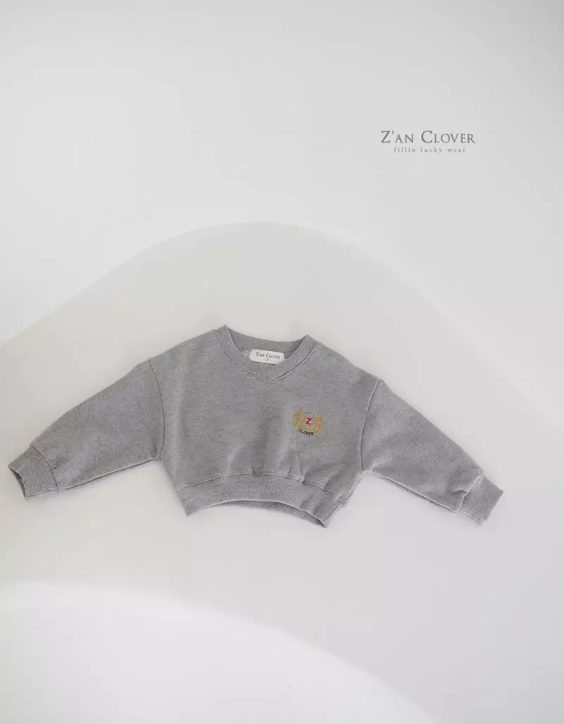 Zan Clover - Korean Children Fashion - #Kfashion4kids - V Neck Embroidery Sweatshirt - 4