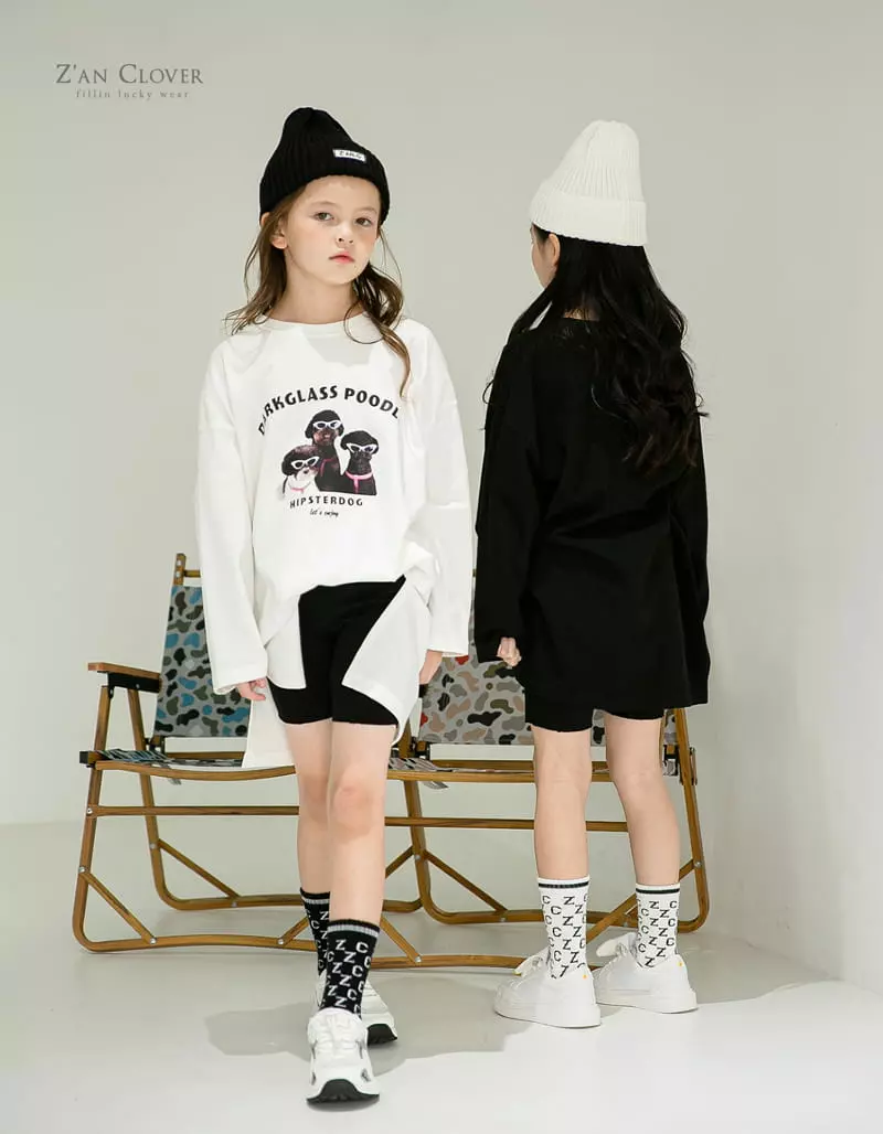 Zan Clover - Korean Children Fashion - #littlefashionista - Hip Star Dog Long Tee - 8