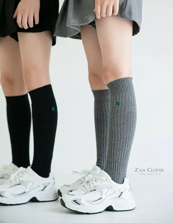 Zan Clover - Korean Children Fashion - #littlefashionista - Zan Over Knee Socks Set - 7