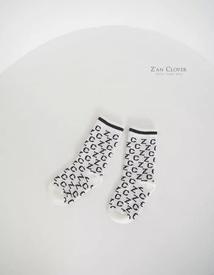 Zan Clover - Korean Children Fashion - #littlefashionista - ZC Logo Socks set of 3 - 7