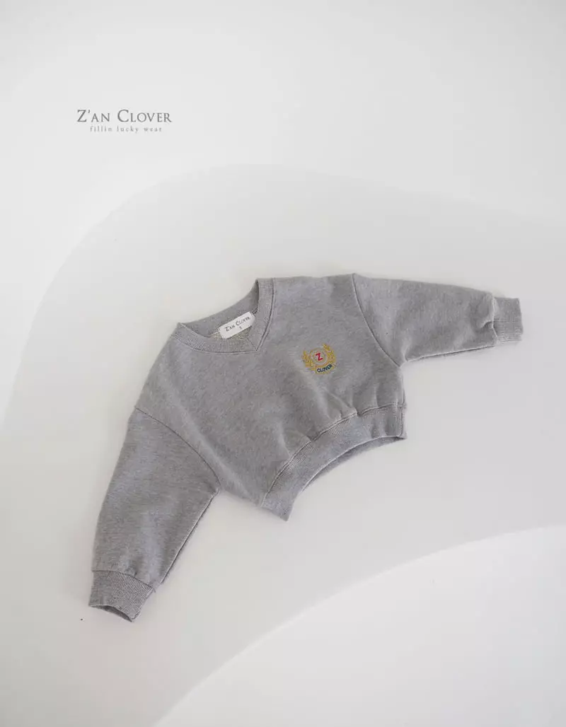 Zan Clover - Korean Children Fashion - #magicofchildhood - V Neck Embroidery Sweatshirt - 5