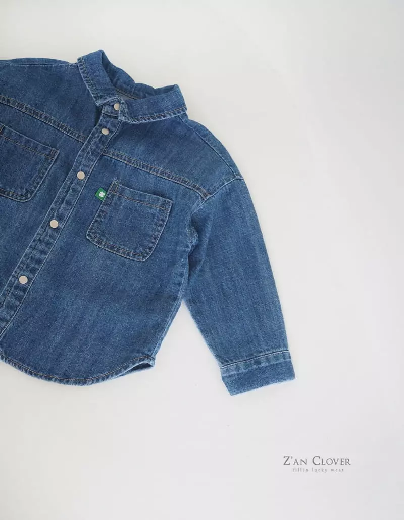 Zan Clover - Korean Children Fashion - #minifashionista - Denim Shirt - 2