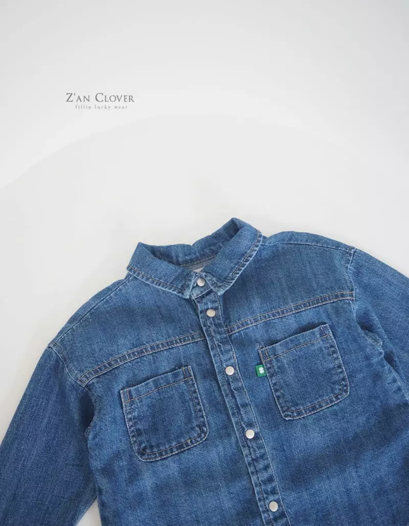 Zan Clover - Korean Children Fashion - #prettylittlegirls - Denim Shirt - 3