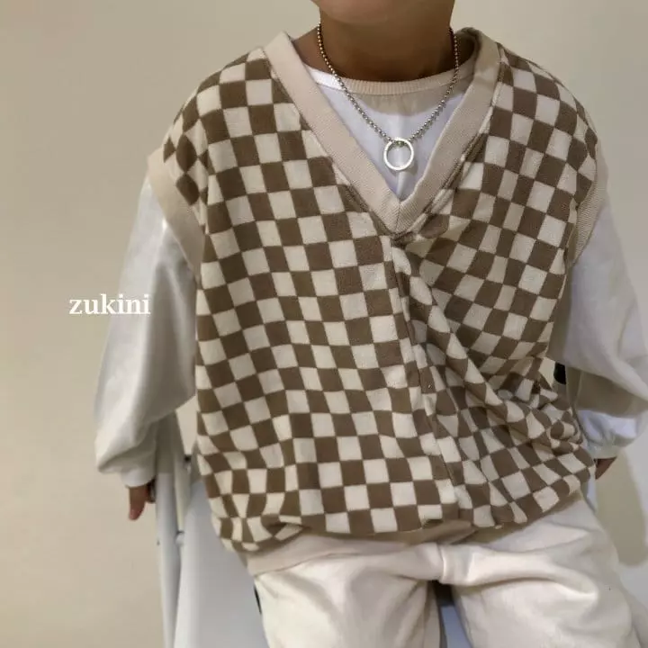 Zukini - Korean Children Fashion - #childofig - Checker V Vest - 8