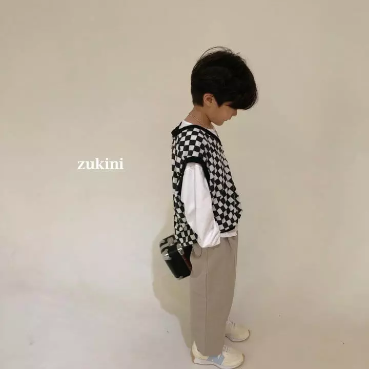 Zukini - Korean Children Fashion - #kidzfashiontrend - Checker V Vest