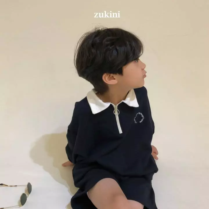 Zukini - Korean Children Fashion - #kidzfashiontrend - Circle Collar Top Bottom Set - 11