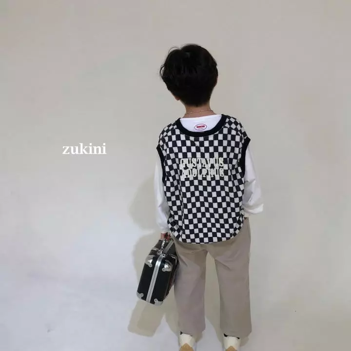 Zukini - Korean Children Fashion - #littlefashionista - Checker V Vest - 3
