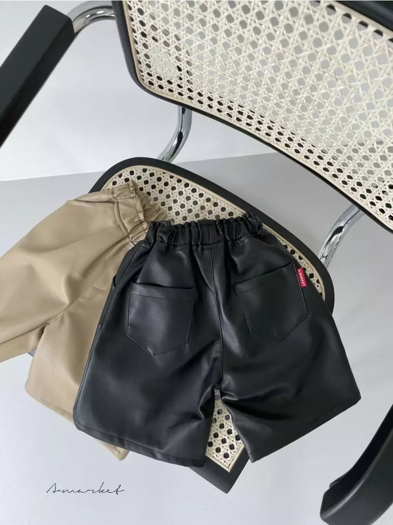 a-Market - Korean Children Fashion - #Kfashion4kids - Leather Pintuck Pnats