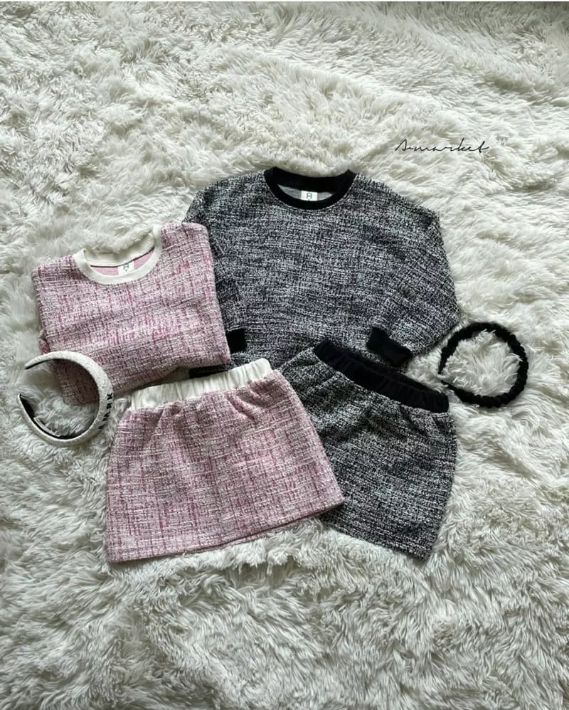 a-Market - Korean Children Fashion - #Kfashion4kids - Girls Twid Top BOTtom Set