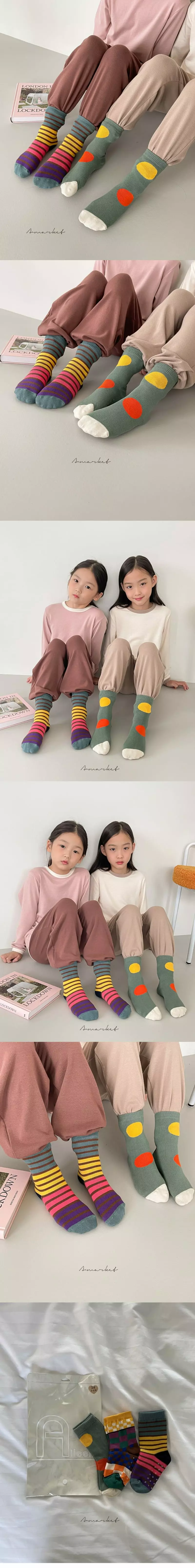 a-Market - Korean Children Fashion - #childofig - Dot Socks Set - 2