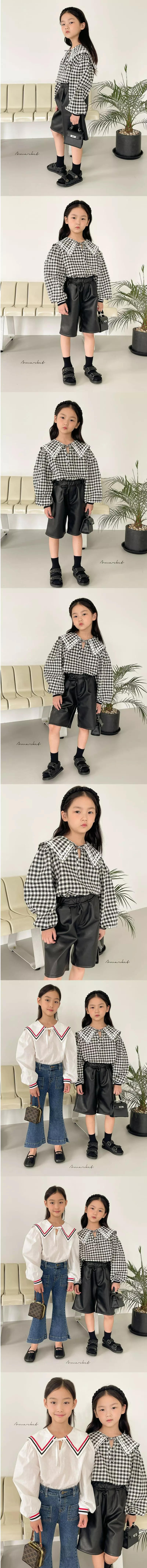 a-Market - Korean Children Fashion - #childrensboutique - Check Sailor Blouse - 2