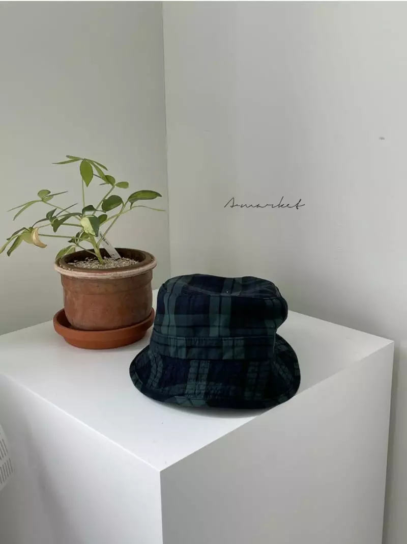 a-Market - Korean Children Fashion - #childrensboutique - Check Bucket Hat