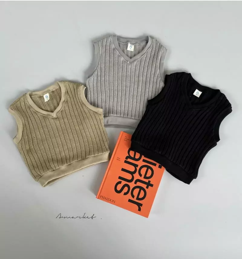 a-Market - Korean Children Fashion - #designkidswear - Macaroon Knit Vest
