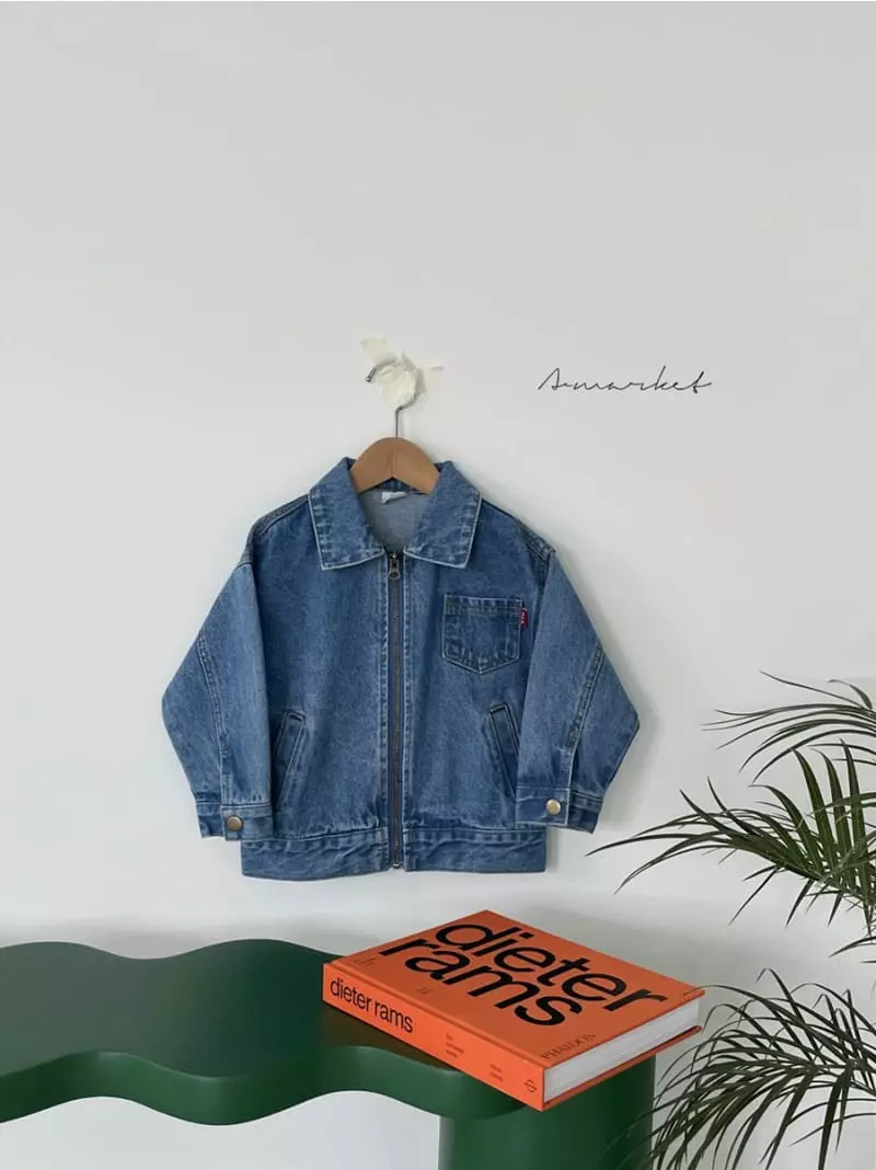 a-Market - Korean Children Fashion - #designkidswear - Denim Zip-up
