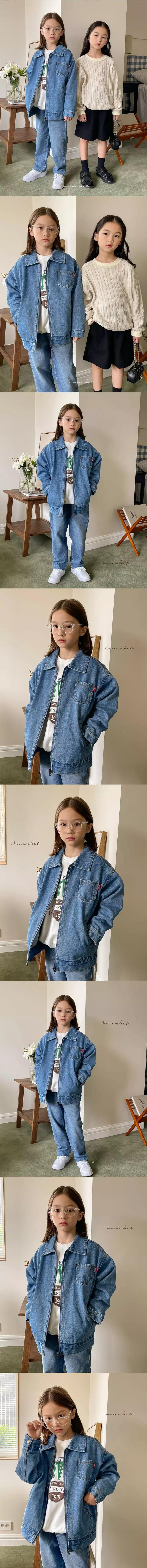 a-Market - Korean Children Fashion - #discoveringself - Denim Zip-up - 2