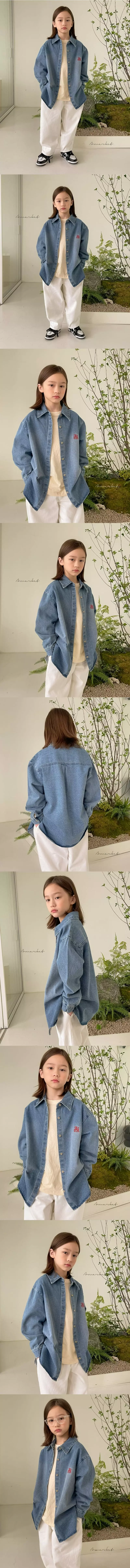 a-Market - Korean Children Fashion - #kidsshorts - Maron Denim Shirt - 2