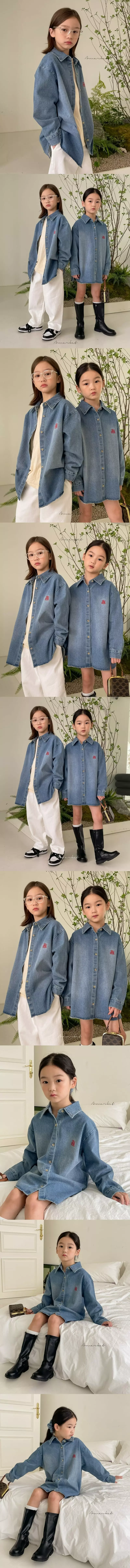 a-Market - Korean Children Fashion - #kidsstore - Maron Denim Shirt - 3