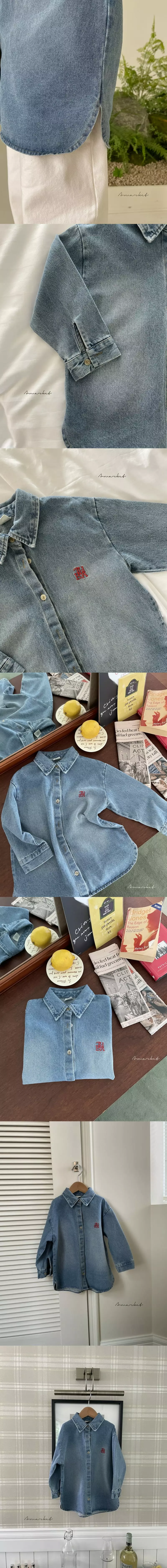 a-Market - Korean Children Fashion - #kidsstore - Maron Denim Shirt - 4