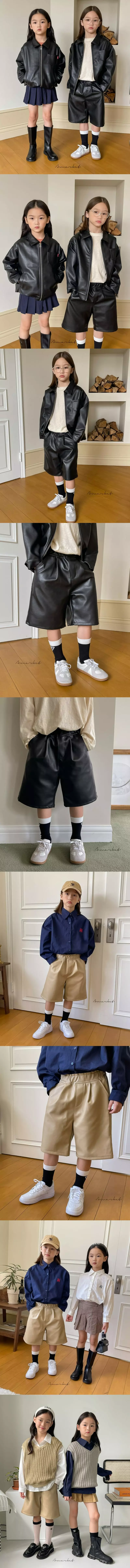 a-Market - Korean Children Fashion - #littlefashionista - Leather Pintuck Pnats - 2