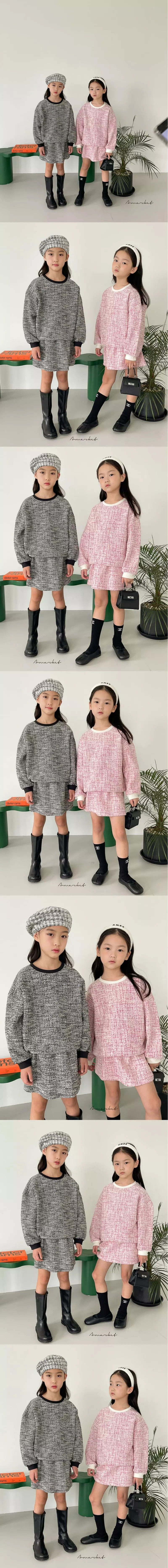 a-Market - Korean Children Fashion - #littlefashionista - Girls Twid Top BOTtom Set - 2