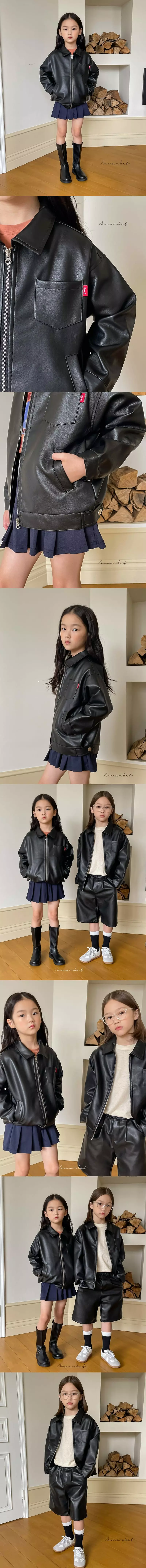 a-Market - Korean Children Fashion - #magicofchildhood - Leather Zip-up - 2