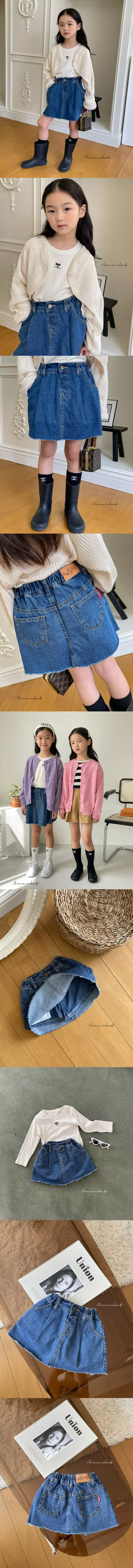 a-Market - Korean Children Fashion - #stylishchildhood - Cutting Denim Skirt - 3