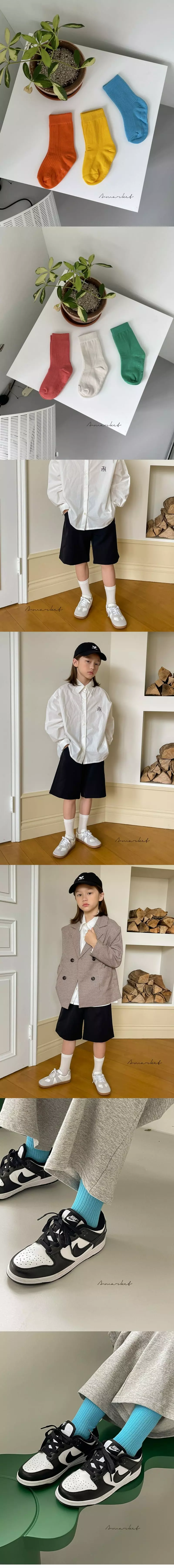 a-Market - Korean Children Fashion - #stylishchildhood - Simple Socks Set - 2