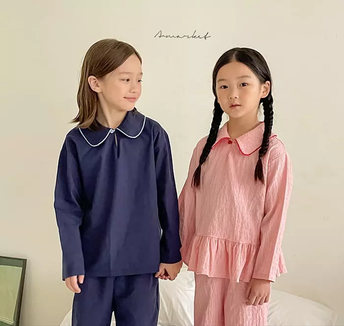 a-Market - Korean Children Fashion - #todddlerfashion - Frill Pajama Set