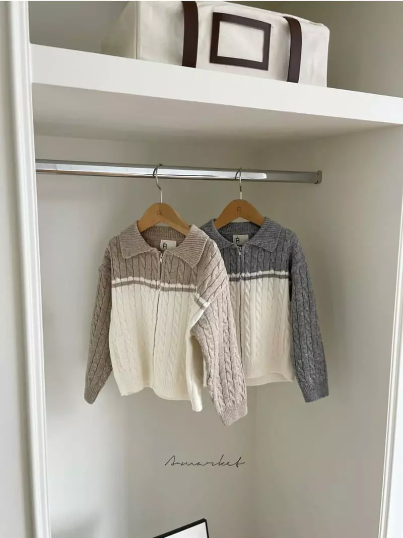 a-Market - Korean Children Fashion - #todddlerfashion - Mue Color Zip-up