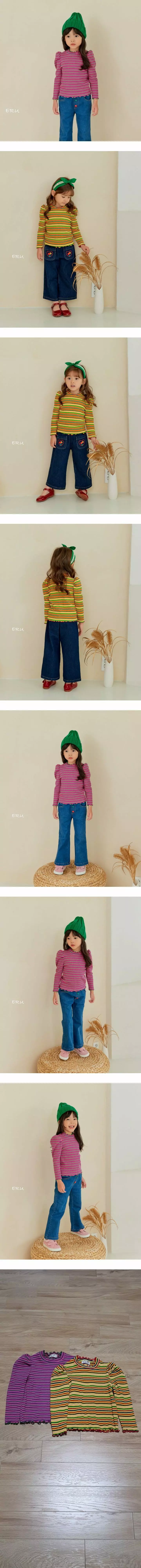 e.ru - Korean Children Fashion - #prettylittlegirls - Stripes Macaroon Tee