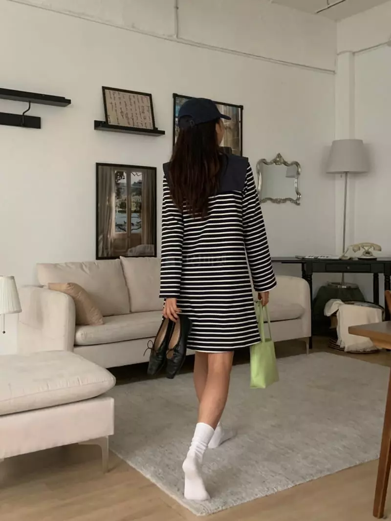 frill - Korean Women Fashion - #vintageinspired - Sailor One-piece - 2