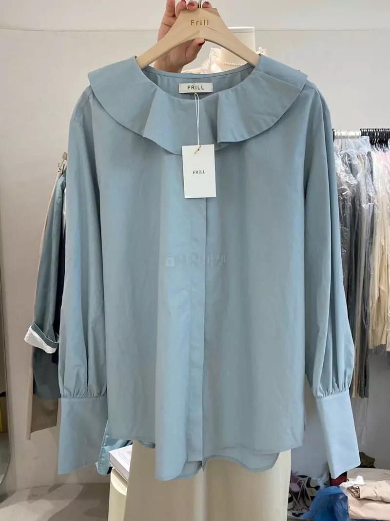 frill - Korean Women Fashion - #vintagekidsstyle - Wave Blouse - 6