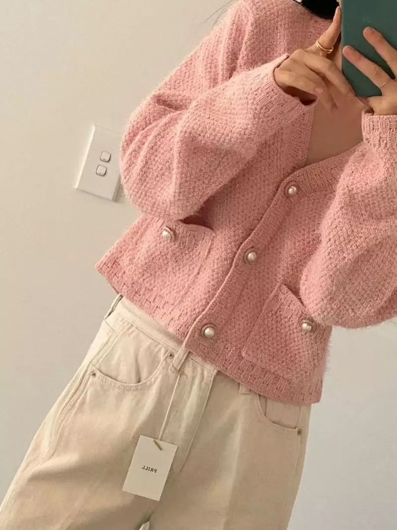 frill - Korean Women Fashion - #vintagekidsstyle - Sha Cotton Candy Cardigan - 2