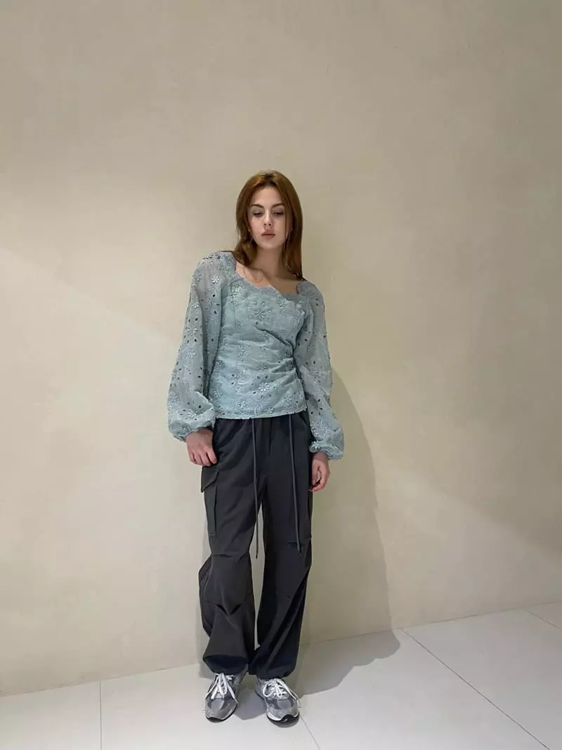 140 Avenue - Korean Women Fashion - #momslook - Scrap Puff Blouse - 8